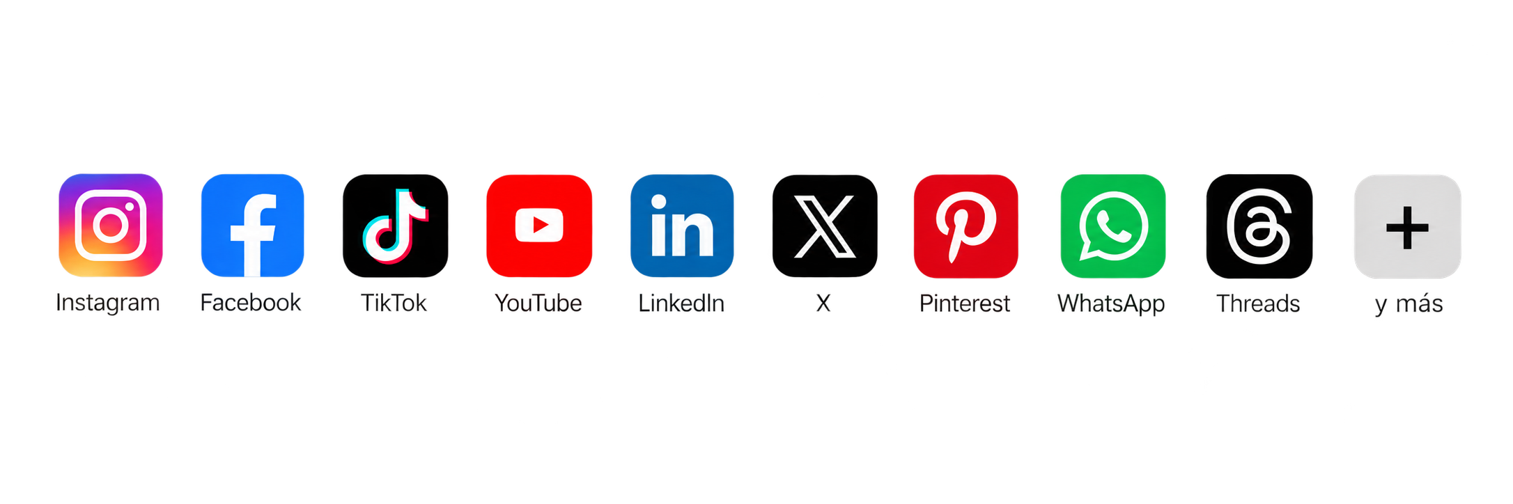 Redes sociales que TOTALUM puede gestionar